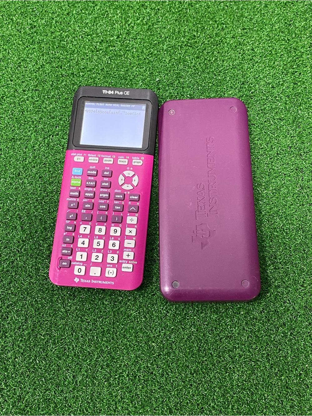 Texas Instruments Pink and Purple TI-84 Plus CE Graphing Calculator with Cover